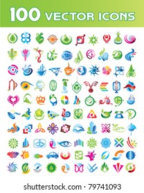 vector set of 100 vector icons and design-elements