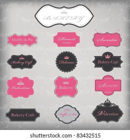 Vector set of 13 vintage frames, EPS 10 vector.