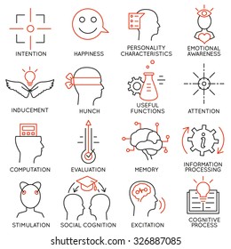 Vector set of 16 icons related to business management, strategy, career progress and business process. Mono line pictograms and infographics design elements - part 22