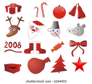vector set of 16 xmas icons