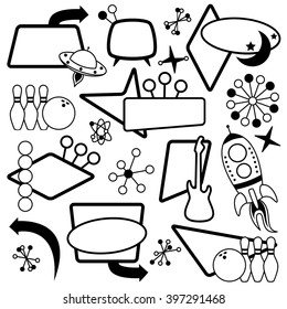 Vector Set of 1950s or Retro Themed Signs