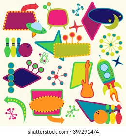 Vector Set of 1950s or Retro Themed Signs