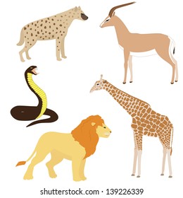 Vector set 2 of cartoon african animals