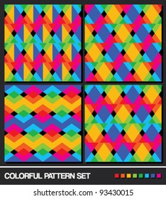 vector set (2). Colorful seamless geometric pattern background.