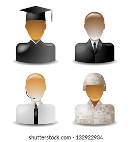 Vector set 2 of glass icons occupations