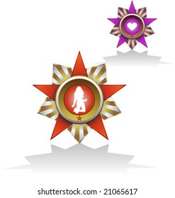 VECTOR Set of 2 military badges - Army of Love series.