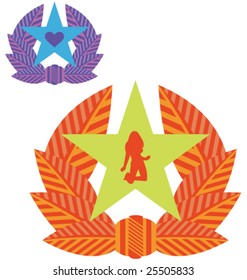 VECTOR Set of 2 military badges - Army of Love series.
