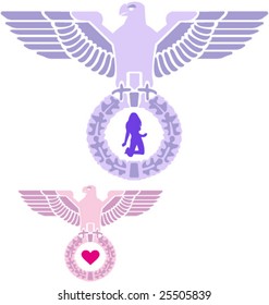 VECTOR Set of 2 military badges - Army of Love series.