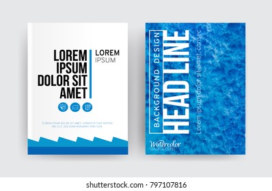 Vector set of 2 pages with blue tones. Creative business brochure cover template for banner, annual report, poster, leaflet, book, magazine, ad and etc.. Vector EPS 10