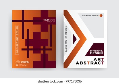 Vector set of 2 pages with brown tones. Creative business brochure cover template for banner, annual report, poster, leaflet, book, magazine, ad and etc.. Vector EPS 10