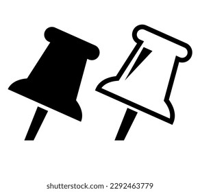 vector Set 2 Push Pin, isolated on white
