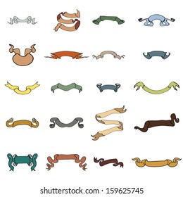 vector set of 20 antique ribbon collection