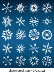 Similar Images, Stock Photos & Vectors of Set of black snowflakes