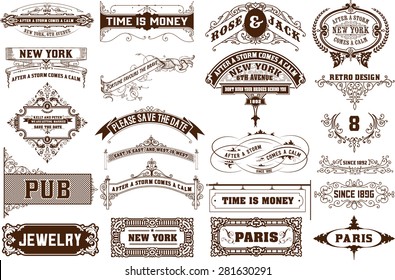 Vector set. 22 Labels and banners. Layered