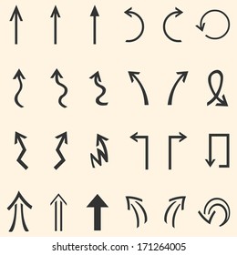 vector set of 24 arrows 