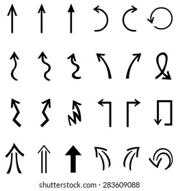 Vector Set of 24 Black Arrows