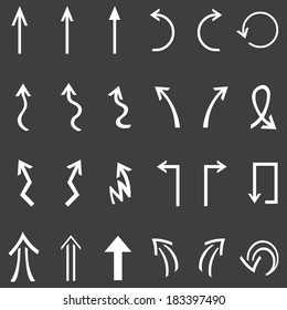 Vector Set of 24 White Arrows