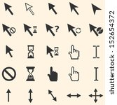 vector set of 25 cursors