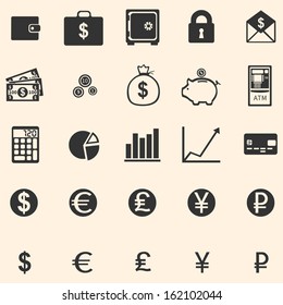 vector set of 25 finance icons 