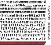 Vector set of 300 very detailed people silhouettes