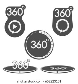 Vector Set of 360 Degrees Signs and Badges