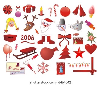 vector set of 38 xmas icons