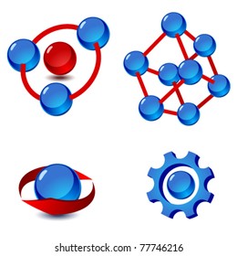 Vector set of 3D abstract symbols