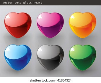 Vector set : 3d Color vector heart