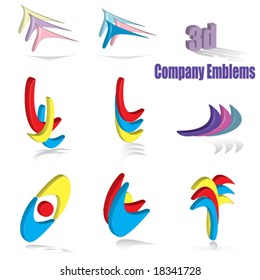 Vector Set of 3d Company Emblems