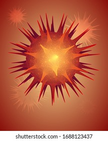vector set of 3d models of corono virus and bacteria on a colored background