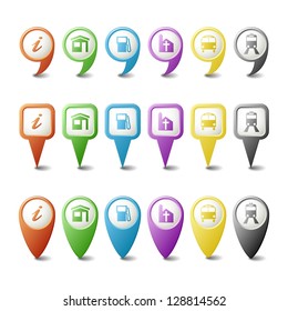 Vector set 3D pointers for map and web