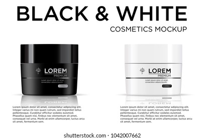 Vector set - 3d realistic cream package.
Isolated on white backgrounds. 
Mock-up for product package branding.