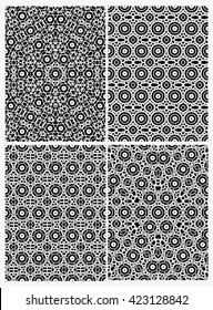 Vector set: 4 abstract seamless patterns.
