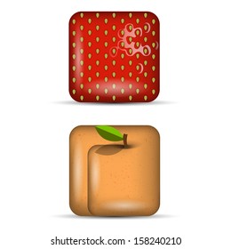 Vector set 4 of app icons-fruits 