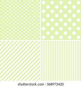 Vector set of 4 background patterns in green