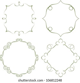 vector set of 4 calligraphic frame