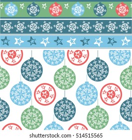 Vector set of 4 Christmas patterns