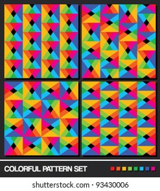 vector set (4). Colorful seamless geometric pattern background.