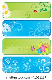 vector set of 4 different  seasonal banners