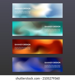 Vector set of 4 isolated colorful abstract banners. Eps