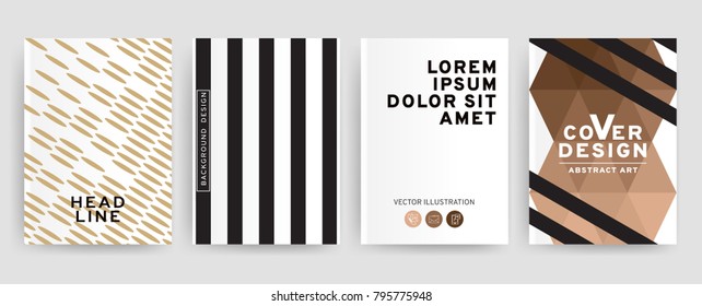 Vector set of 4 pages with contrast tones. Creative business brochure cover template for banner, annual report, poster, leaflet, book, magazine, ad and etc.. Vector EPS 10