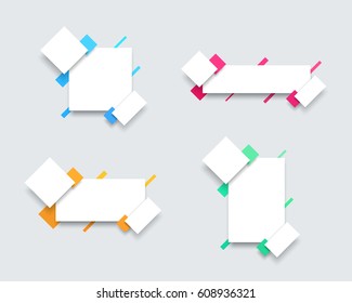 Vector Set of 4 Simple Colourful Text Box Banner Templates A