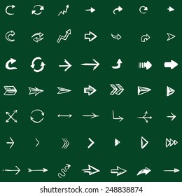 Vector Set of 49 Chalk Sketch Arrows and Cursors