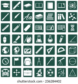 Vector Set of 49 Education Icons. School and University.