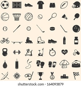 vector set of 49 icons for sports store