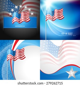 vector set of 4th july american independence day background