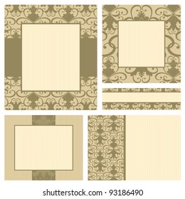 Vector set of 5 elegant vintage frames. Each frame is grouped and placed on a separate layer for easy editing.