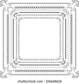 vector set of 6 calligraphic frame