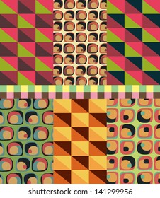 vector set 6 patterns of geometric shapes
