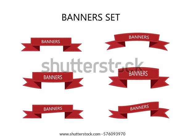 Vector Set 6 Ribbons Stock Vector Royalty Free 576093970